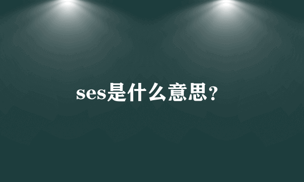 ses是什么意思？