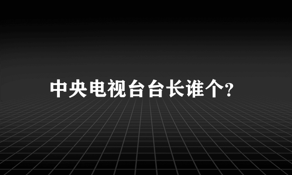 中央电视台台长谁个？