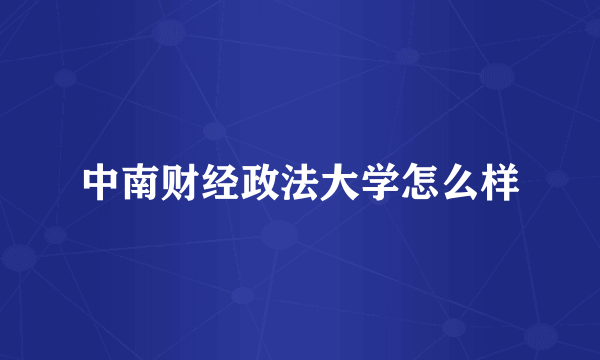 中南财经政法大学怎么样