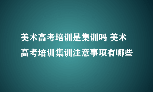 美术高考培训是集训吗 美术高考培训集训注意事项有哪些