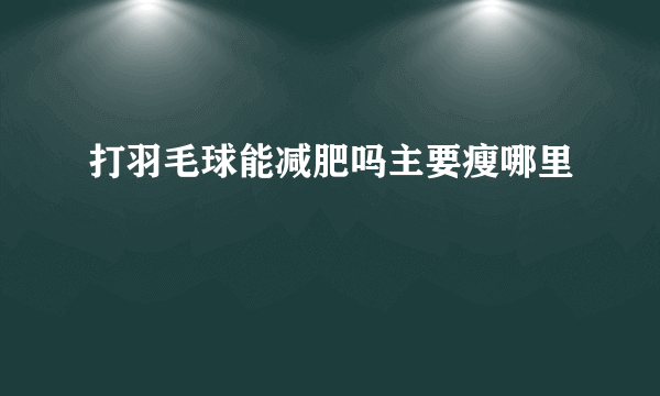 打羽毛球能减肥吗主要瘦哪里