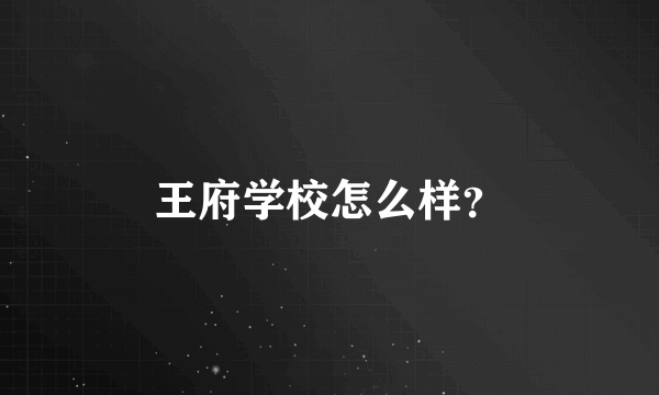 王府学校怎么样？