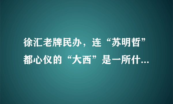 徐汇老牌民办，连“苏明哲”都心仪的“大西”是一所什么样的学校？