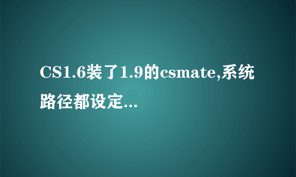 CS1.6装了1.9的csmate,系统路径都设定好了的,可是进入游戏一打字还是出现“系统找不到正确路径什么的”