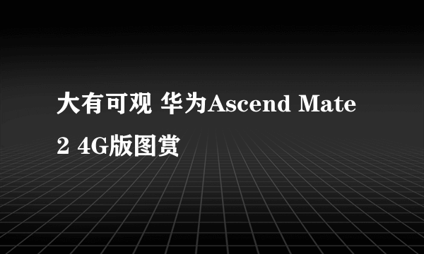 大有可观 华为Ascend Mate 2 4G版图赏