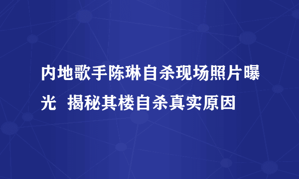 内地歌手陈琳自杀现场照片曝光  揭秘其楼自杀真实原因