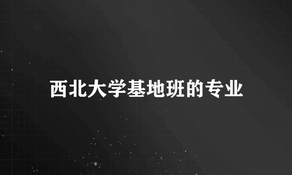 西北大学基地班的专业