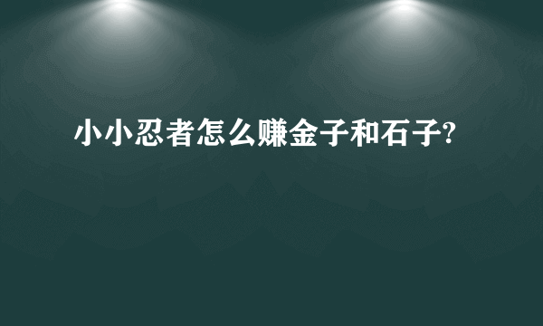 小小忍者怎么赚金子和石子?