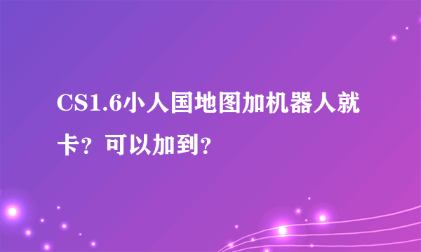 CS1.6小人国地图加机器人就卡？可以加到？