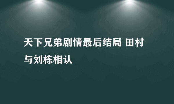 天下兄弟剧情最后结局 田村与刘栋相认