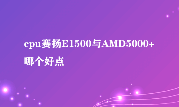 cpu赛扬E1500与AMD5000+哪个好点