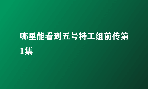 哪里能看到五号特工组前传第1集