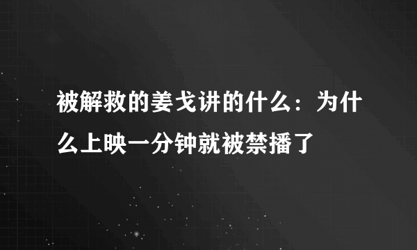 被解救的姜戈讲的什么：为什么上映一分钟就被禁播了