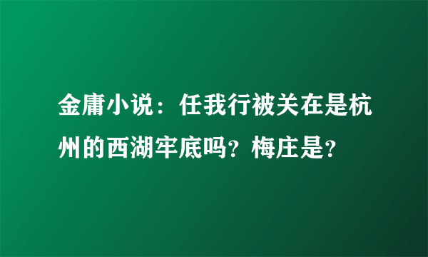 金庸小说：任我行被关在是杭州的西湖牢底吗？梅庄是？