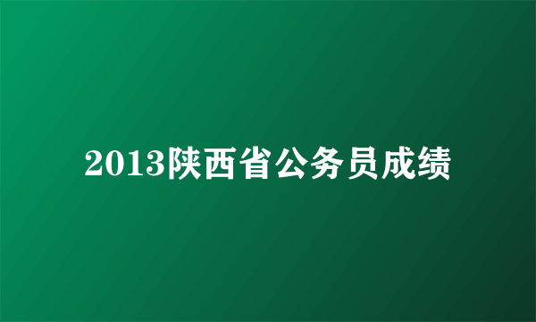 2013陕西省公务员成绩