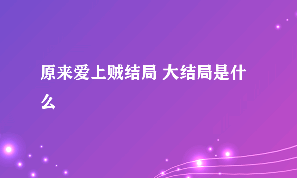 原来爱上贼结局 大结局是什么