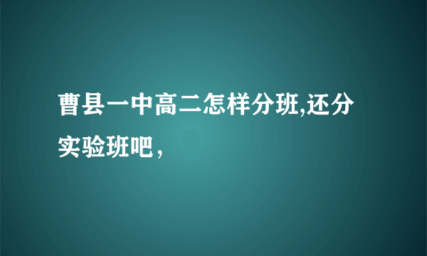 曹县一中高二怎样分班,还分实验班吧，