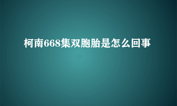 柯南668集双胞胎是怎么回事