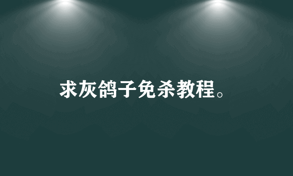 求灰鸽子免杀教程。