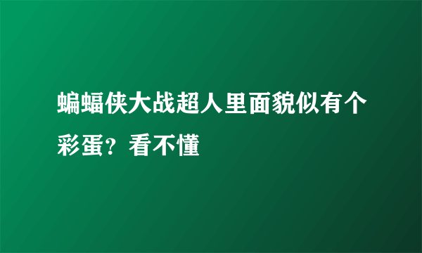 蝙蝠侠大战超人里面貌似有个彩蛋？看不懂