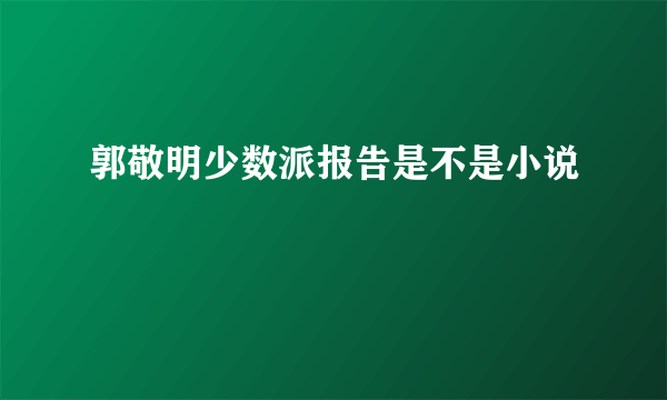 郭敬明少数派报告是不是小说