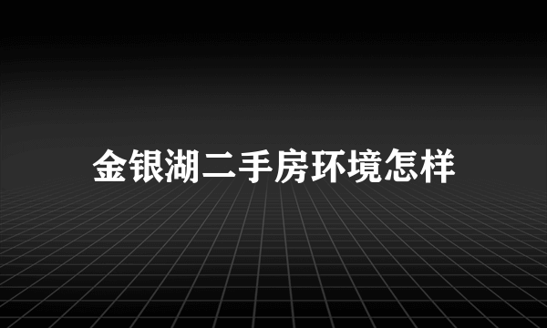 金银湖二手房环境怎样