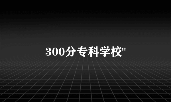 300分专科学校