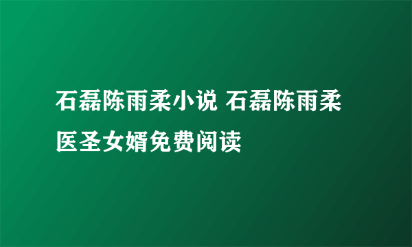 石磊陈雨柔小说 石磊陈雨柔医圣女婿免费阅读