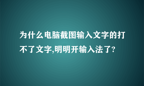 为什么电脑截图输入文字的打不了文字,明明开输入法了?