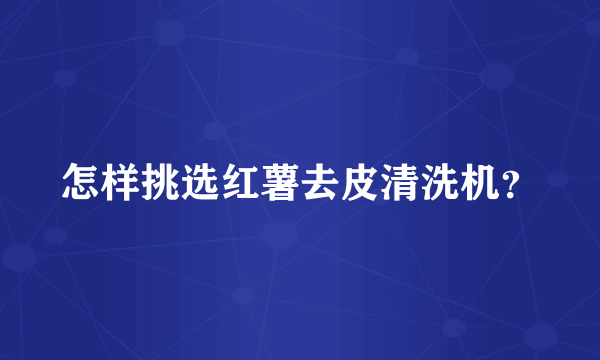 怎样挑选红薯去皮清洗机？