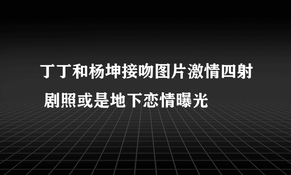 丁丁和杨坤接吻图片激情四射 剧照或是地下恋情曝光