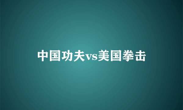 中国功夫vs美国拳击