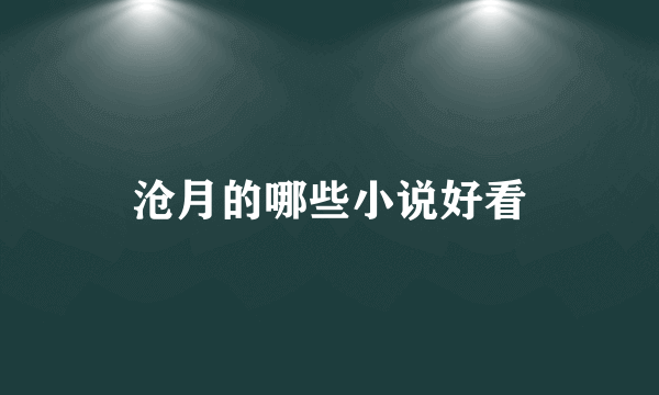 沧月的哪些小说好看