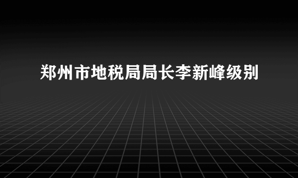 郑州市地税局局长李新峰级别