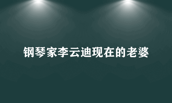 钢琴家李云迪现在的老婆