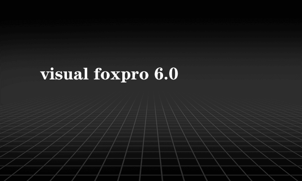 visual foxpro 6.0