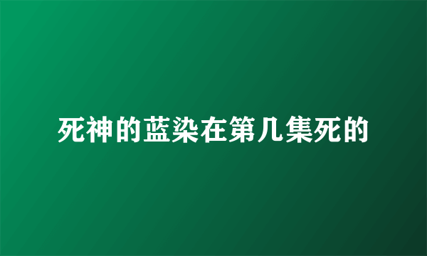 死神的蓝染在第几集死的