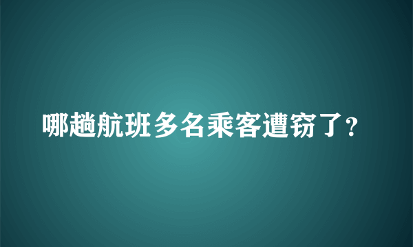 哪趟航班多名乘客遭窃了？