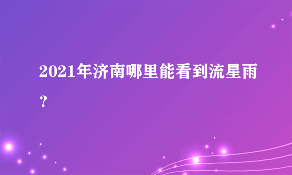 2021年济南哪里能看到流星雨？