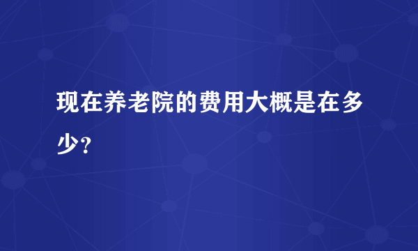 现在养老院的费用大概是在多少？