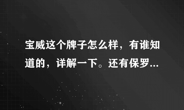 宝威这个牌子怎么样，有谁知道的，详解一下。还有保罗，那个好