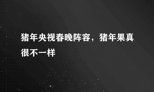 猪年央视春晚阵容，猪年果真很不一样