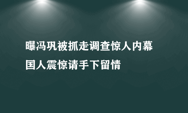 曝冯巩被抓走调查惊人内幕 国人震惊请手下留情