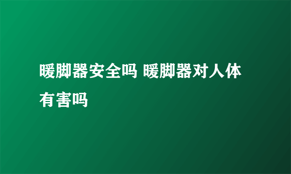 暖脚器安全吗 暖脚器对人体有害吗