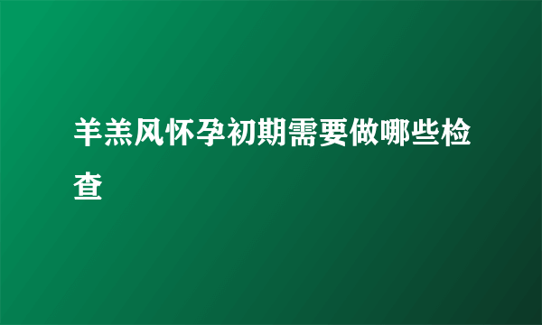 羊羔风怀孕初期需要做哪些检查