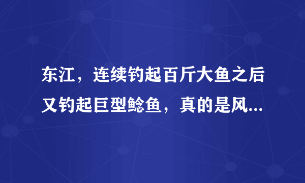 东江，连续钓起百斤大鱼之后又钓起巨型鲶鱼，真的是风水宝地？