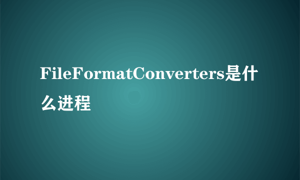 FileFormatConverters是什么进程