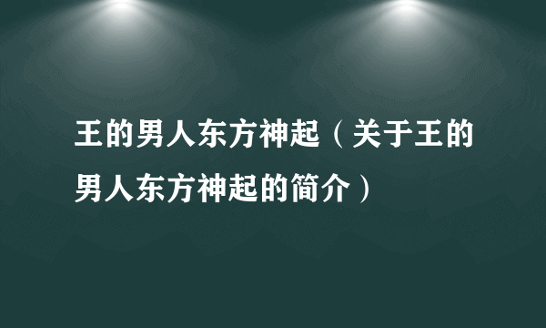 王的男人东方神起（关于王的男人东方神起的简介）