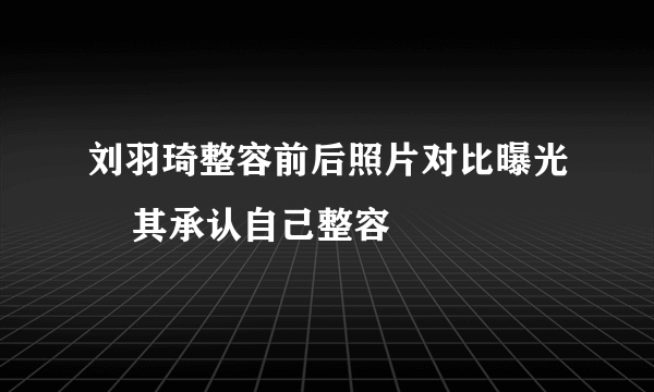 刘羽琦整容前后照片对比曝光    其承认自己整容