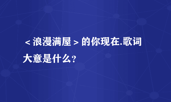 ＜浪漫满屋＞的你现在.歌词大意是什么？